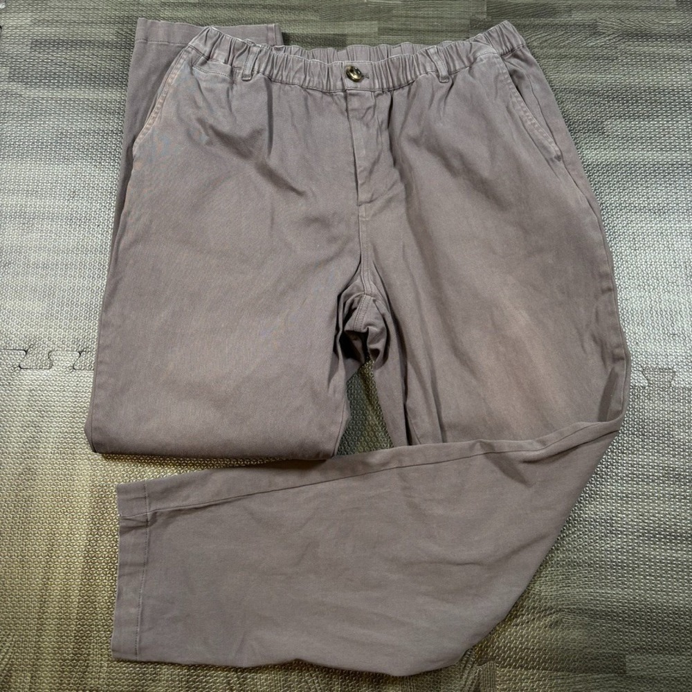 Cove USA Chino Pants Mens 36x30 Gray Elastic Waist Straight Casual Beach Preppy